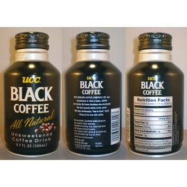UCC Coffee 9.7 oz - Ready-to-Drink to Black Coffee from Kobe Japan - Twelve Cans