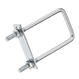 TOP-VIGOR M8 Square U-Bolts, 50mm Inner Width 150mm Length Steel U-Bolts with Nut, Plate, Washer for Building Installations Mechanical Parts Connection Cehicles Ships