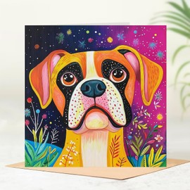 Beau Willows Boxer Birthday Card - Girls Birthday Card For Kids Daughter Granddaughter - Card For Dog Lovers