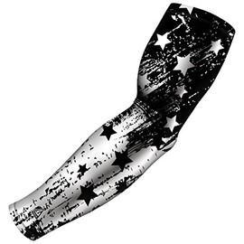 B-Driven Premium Pro-Fit Sports Compression Arm Sleeve (Single) Patriotic Designs Baseball Arm Sleeves - Men Women Youth