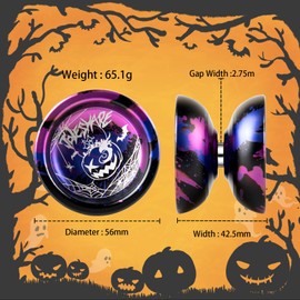 JOLESHARE Professional Unresponsive Yoyo X5 for Pros and Responsive Yoyos for Kids Beginners - Replaceable Unresponsive Bearings, Gloves, Removal Bearing Tool and 5 Cords Included (Blue Purple Black)