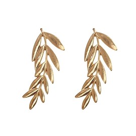 Boho Leaf Drop Earrings Gold Leaves Dangle Earrings Vintage Metal Leaf Earrings Hollow Leaf Stud Earrings Jewelry for Women and Girls (Gold, One size)