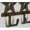 Western Country Lone Star Design Cast Iron Coat Hooks Set,
