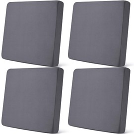 Newwiee Set of 4 Stretch Cushion Covers Sofa Couch Seat Chair Slipcovers Outdoor Patio Waterproof Cushion Covers Replacement Cushion Covers Furniture Protector for Pets(Seat Cover,Dark Grey)