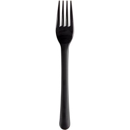 Abena Gastro Reusable Plastic Forks | 18cm | Pack of 50 | Charcoal Grey Plastic Forks | Dishwasher Safe and Microwavable Heavy Duty Forks | Perfect for Social Events and Parties
