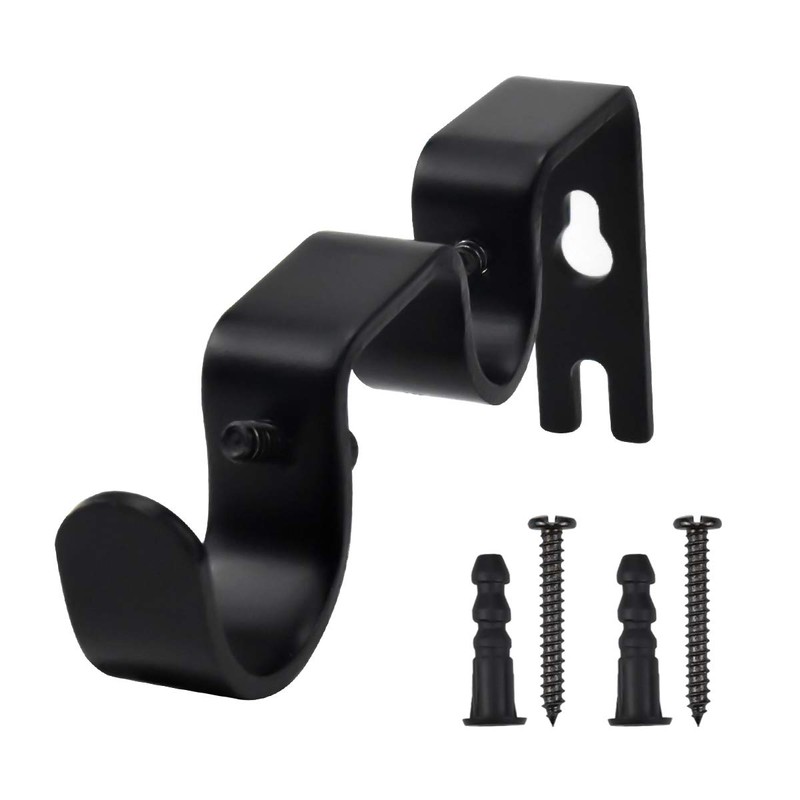 3 Pcs Double Curtain Pole Bracket, Curtain Rod Brackets Set,