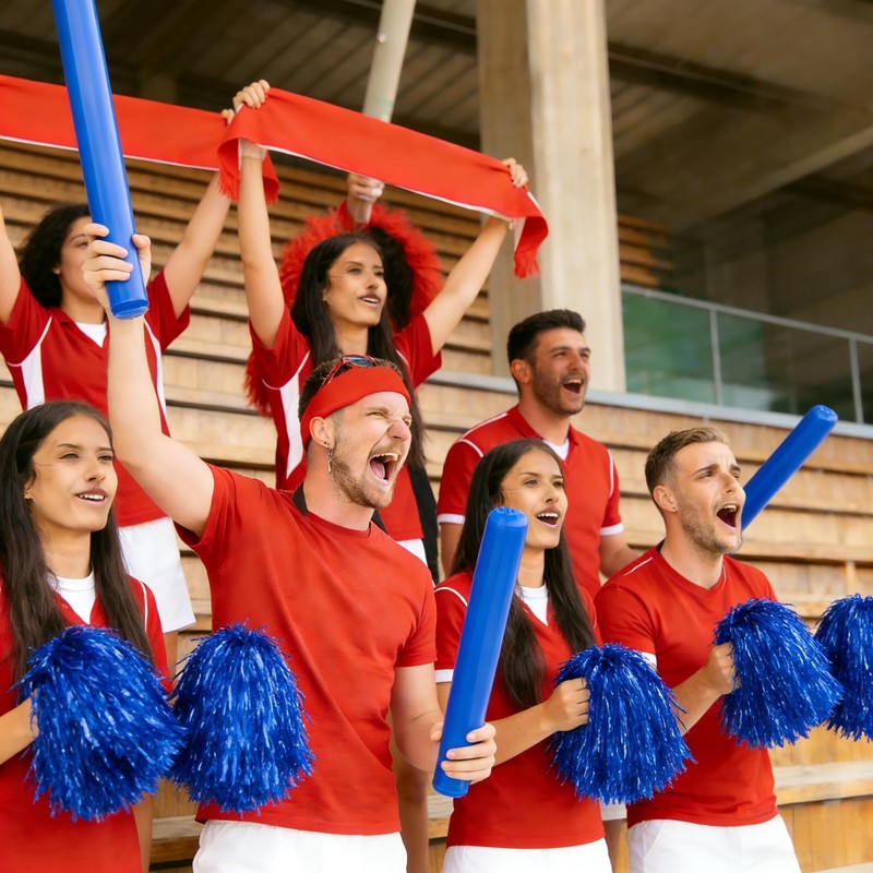 GYDbow 24 PCS Blue Cheerleading Pom Poms Bulk - Soft