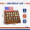 5-Tier Wooden Coin Display Stand with Bottom Drawer, US Flag