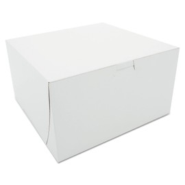Southern Champion Tray 0965 Premium Clay Coated Kraft Paperboard White Non-Window Lock Corner Bakery Box, 9" Length x 9" Width x 5" Height (Case of 100)