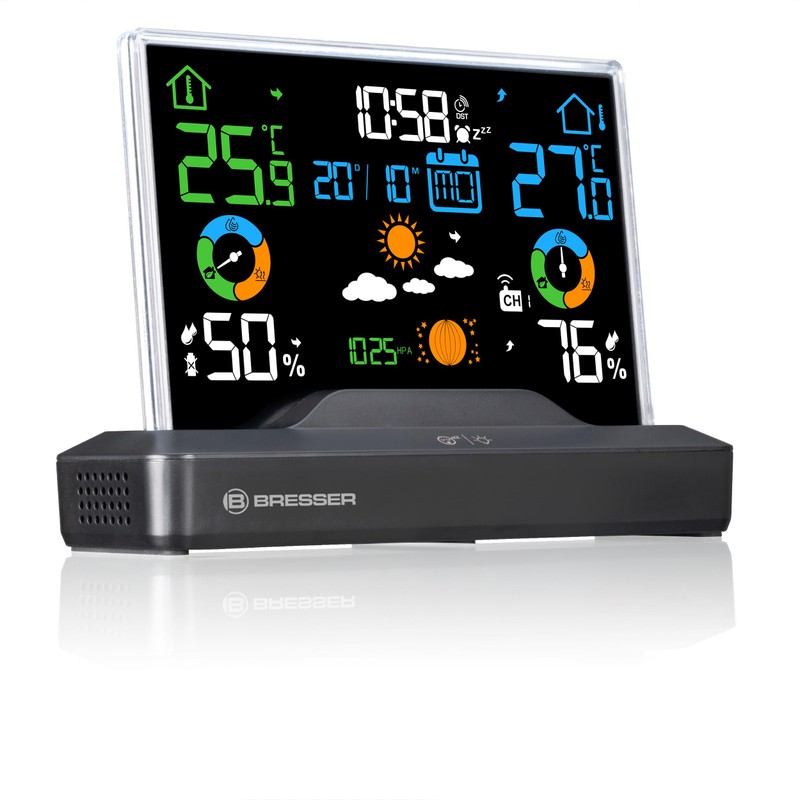 Bresser Wireless Colour Weather Station Frameless Display, Temperature, Humidity, Weather