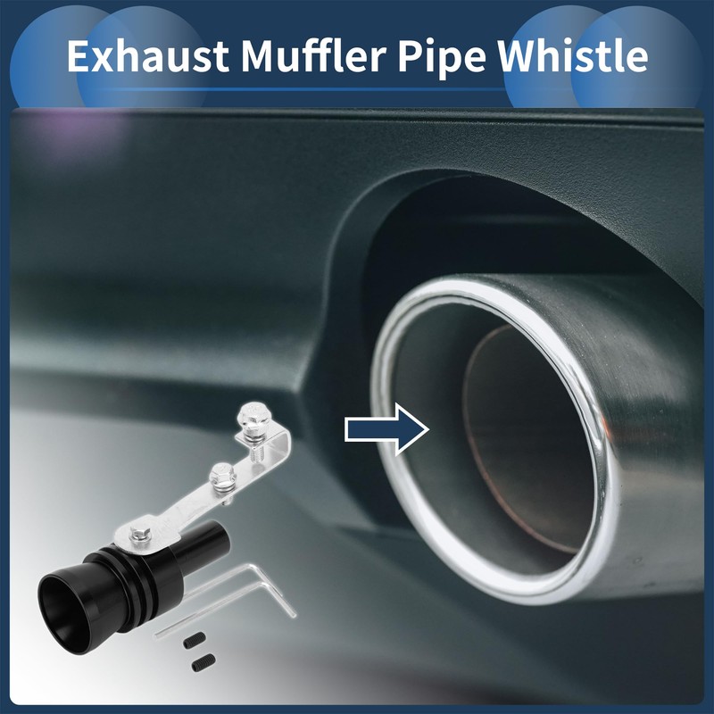 X AUTOHAUX Turbo Sound Exhaust Muffler Pipe Whistle, Rear Tailpipe