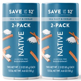 Native Sea Salt & Cedar Twin Pack Deodorant Bundle 2 x 2.3 oz