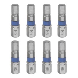 sourcing map 8pcs H5 Hex Screwdriver Bit 5mm 1/4" Hex Shank 1" Length S2 Steel Magnetic Power Drill Bits