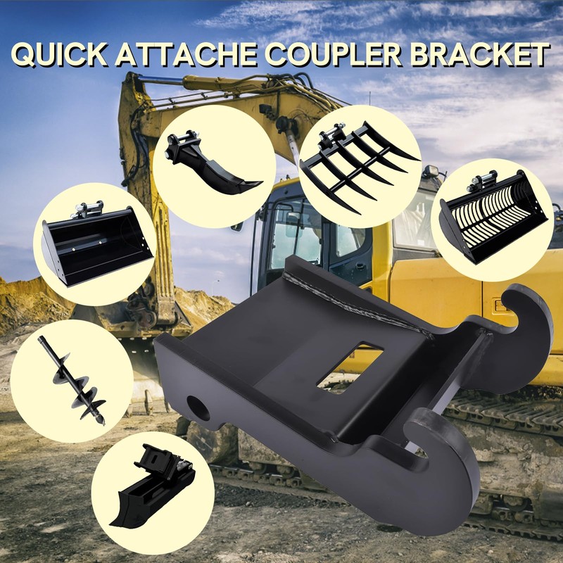 Jeonz X-Change Coupler Bracket for Bobcat Mini Excavator Attachments, Quick