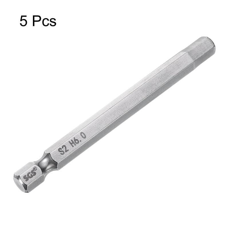 sourcing map 5pcs Hex Head Wrench Drill Bit 6mm (H6)