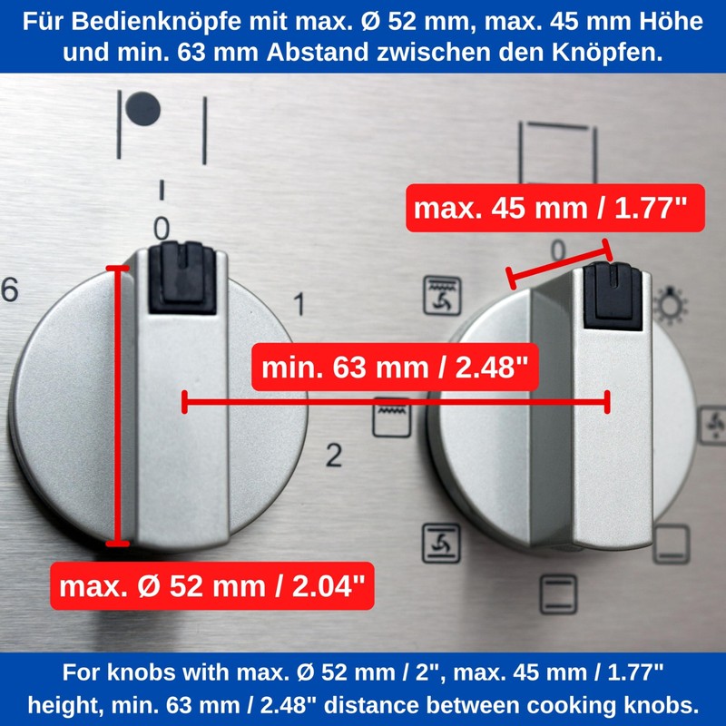 Cooker Knobs Child Lock Pack of 6 Transparent for Large