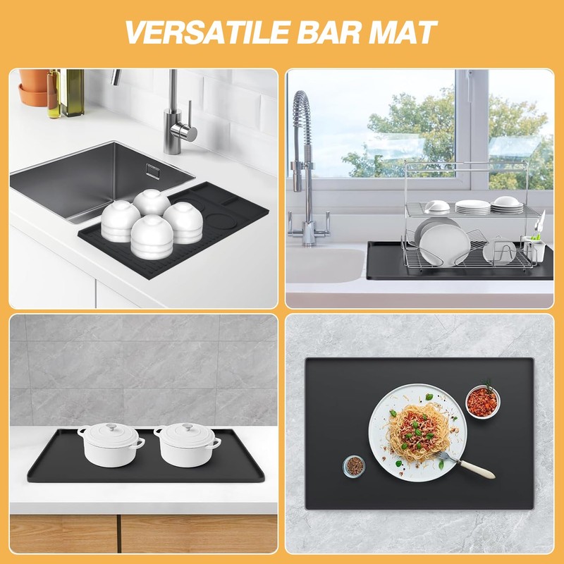 Coffee Machine Mat Sets Silicone Dish Drying Pad Kitchen Station