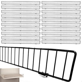 STORE FIXTURES DIRECT Gondola Shelf Fence, Wire Front Lip for Gondola Shelves, 36" L x 3" H, Black, 20 Pack