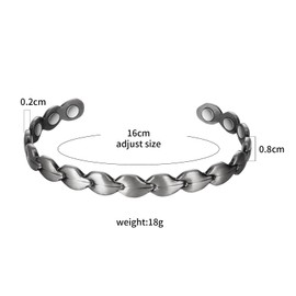 EnerMagiX Copper Magnetic Bracelet for Men Women, 100% Solid Copper Cuff Bangle with 8 3500 Guass Magnets, Adjustable Size Brazaletes (CPB-1057)