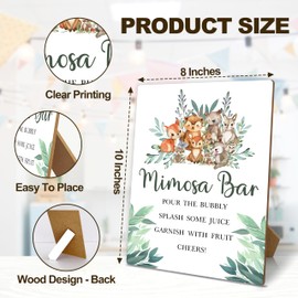 Mimosa Bar Sign With Stand, Safari Jungle Mimosa Bar Supplies Decorations, Brunch Dessert Table Decor Sign, Bubbly Bar Sign For Baby Shower Gender Reveal Birthday Christmas Party, 18