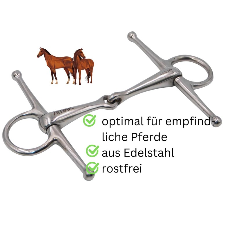 AMKA Toggle Snaffle Bit Solid Stainless Steel Thickness 18 mm