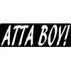 2 | Atta boy, I Make Decals™, Funny, Humor, Hard Hat, Lunch Box, Tool Box, Helmet Stickers 1" x 3"