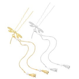 OATIPHO Dragonfly Tassel Hair Fork 4Pcs U Shape Hair Pins for Women Accessories