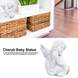 Angels Figurine, Cherubs Angels Small Sleeping Angel Statues Resin Adorable Angel Sculpture for Home Garden Indoor Outdoor Decoration(01)