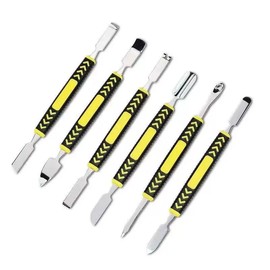 6-Piece Double-Ended Metal Pry Tool Set for Electronics Disassembly and Small Device Repair