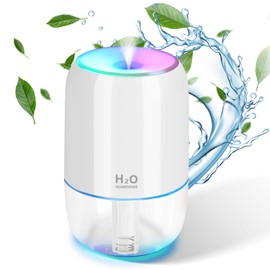 Mini Humidifiers for Bedroom, 200ml Cool Mist Humidifiers for Home Nursery Indoor Plants, Room Humidifier for Bedroom Quiet Easy Clean Auto Shut-off Top Fill Humidifier for Car Office Desktop, Green