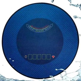 BALIKEN Round 55'' x 55'' Texas Hold'em and Blackjack Table Felt, Portable Foldable Poker Games Round Mat