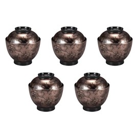 Set of 5 Heat Resistant 3.5 Inch Egg Bowls Gray Bristle Yakoun Black [4 x 4 Inch (300 cc)] | Small Suction Bowls Heat Resistant ABS Plastic (Setomonohonpo)