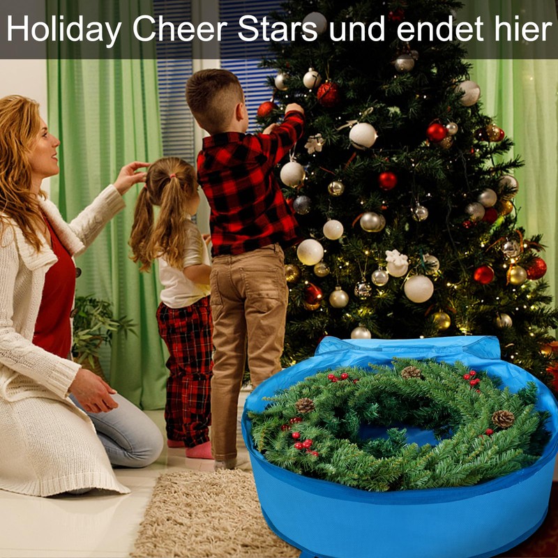 Storage Bag, Christmas Wreath Storage Container Bag, Christmas Hanging Wreath,