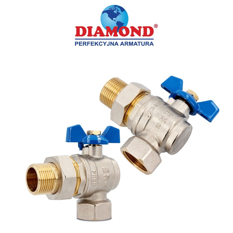Brass Angle Ball Valve Diameter 1 Inch with Screw Connection