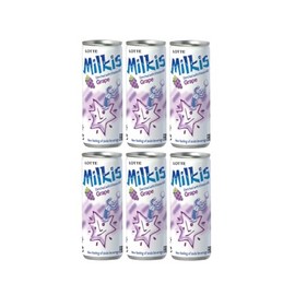 Milkis AYCE 8 Flavors Mixed K-Drink - Original/Strawberry/Melon/Apple/Banana/Peach/Grape/BananaStrawberry (6 Cans, Grape)