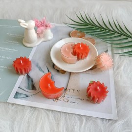 Summer Fresh Citrus Scented 12-Pack Gradient Orange Tea Light Candles Aromatherapy Relaxing Fragrance Candle Small Sizecolor: Heart - sea salt, size: Small (3"-6"), Fragrance: Scent