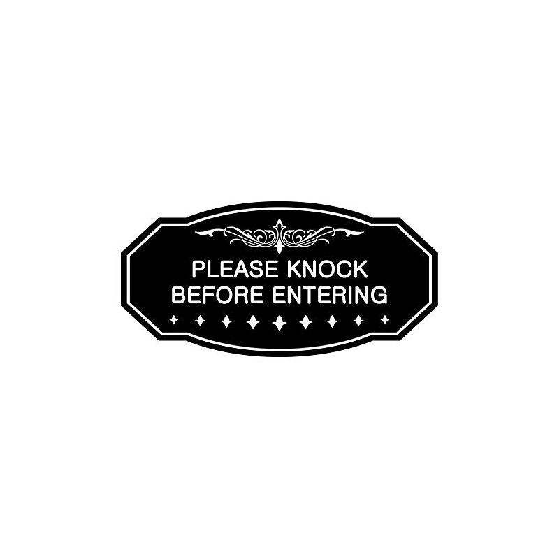 Signs ByLITA Victorian Please Knock Before Entering Sign (Black) -