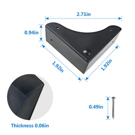 4PCS Metal Box Corner Guard, Zinc Alloy Edge Safety Protector,Metal Corner Decorative Protector for Cabinet Furniture Table Jewelry Box Case (Black)