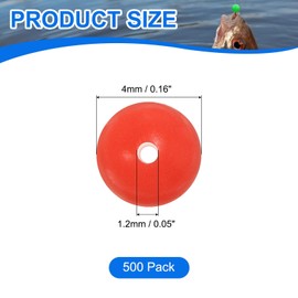 YELARXI Fishing Beads Glow Soft Plastic Fish Rigs 4 mm for Catfish (500 Pack, Red)