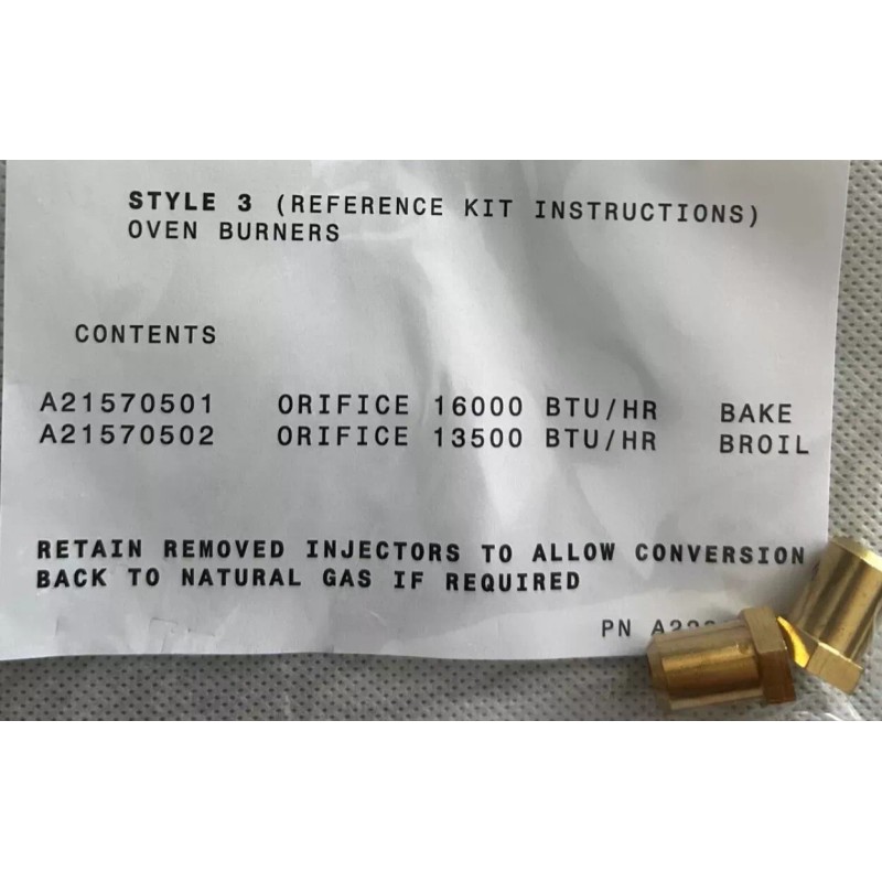 Frigidaire Range Natural Gas to LP Propane Conversion Kit fits