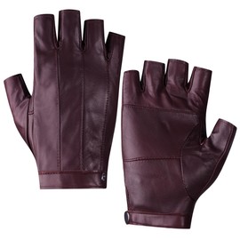 Harssidanzar Fingerless Driving Gloves Outdoor Sport Half Finger Gloves for Womens KL028US,Bungundy,Size L