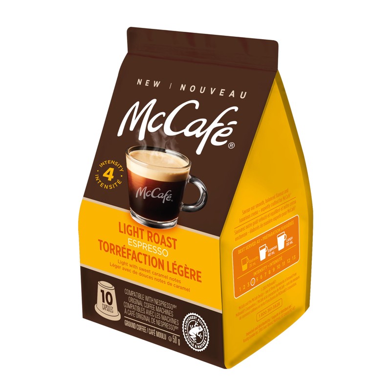 McCafé Light Roast Espresso Coffee Capsules, Capsules Compatible with Nespresso's
