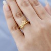 TJC White Diamond Hand Bypass Hug Ring for Womens in