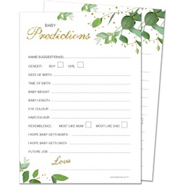 20 x Baby Prediction Cards from Olivia Samuel - Baby Shower Game - Botanicals Design