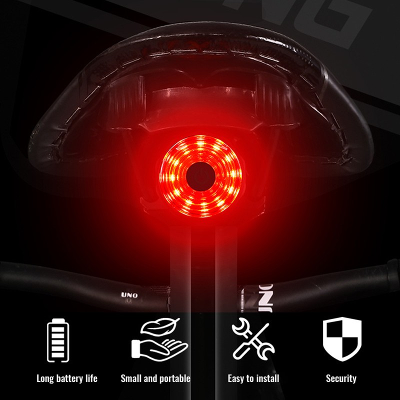 Smart Bike Tail Light Auto On/Off Rechargeable Ultra Bright IPX6