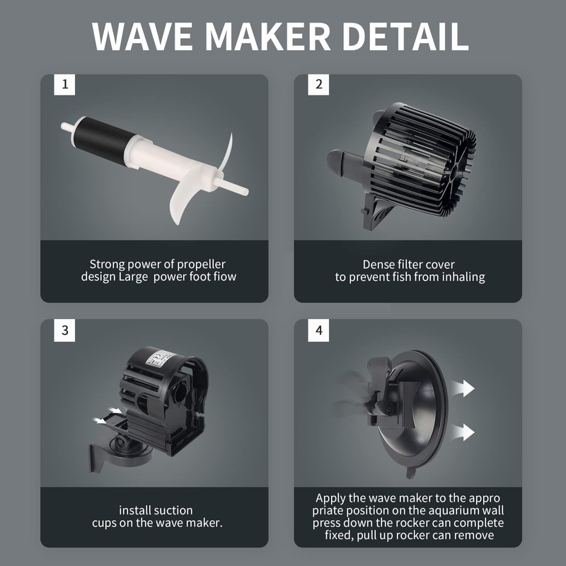 Upettools 12680 GPH Wave Maker Aquarium Circulation Pump - 4-Head