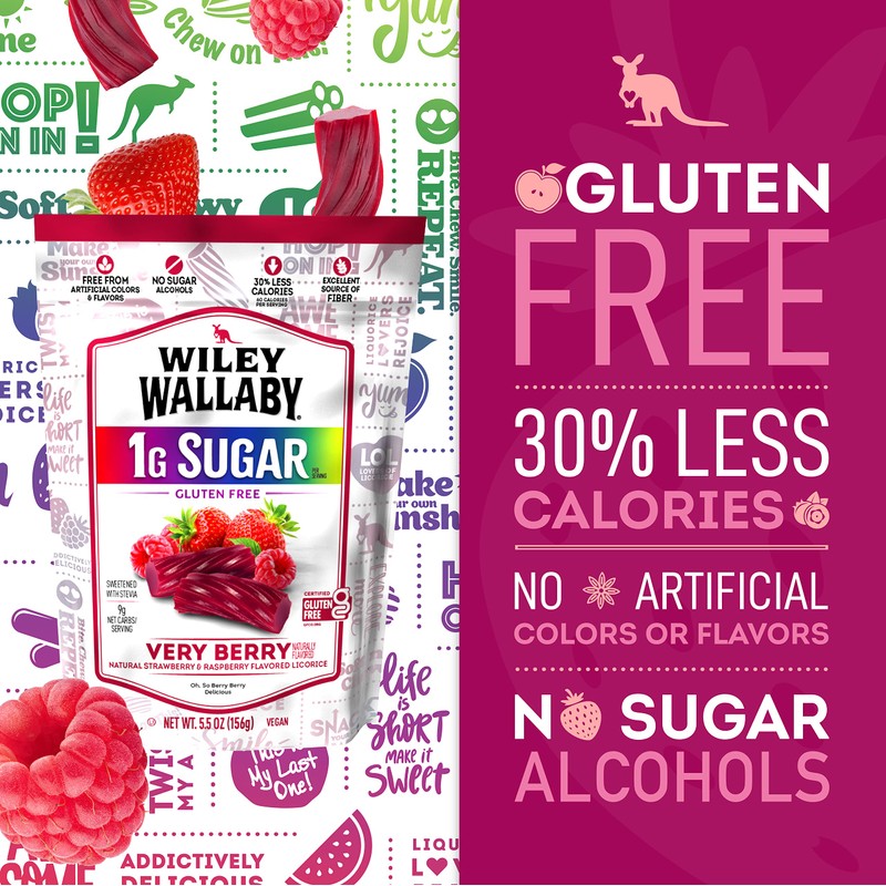 Wiley Wallaby 5.5 Ounce Very Berry Low Sugar Gluten Free