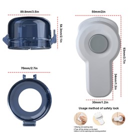 Stove Knob Safety Covers for Child (5 + 1 Pack), Upgraded Universal Size Press Gas Stove Covers with Adhesive,Water/Oil/High-Temp Resistant - Home Kitchen Safety for Kids & Pets