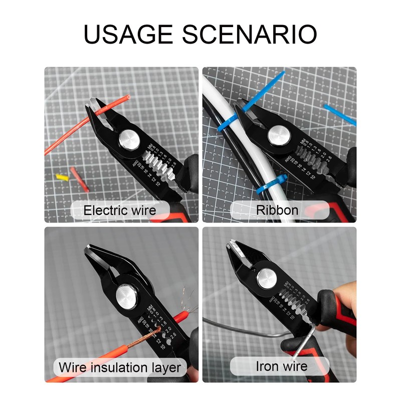 6.3" Wire Cutters, Side Cutter 3 in-1 Cable Cutters for