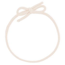 Mandala Crafts 6 Inches Pre-Tied Stretch Loops with Pre Tied Bows from Elastic Ribbon - 100 Cream Elastic Bows Boxes Bows Tags Gift Elastic Wrapping Cord String